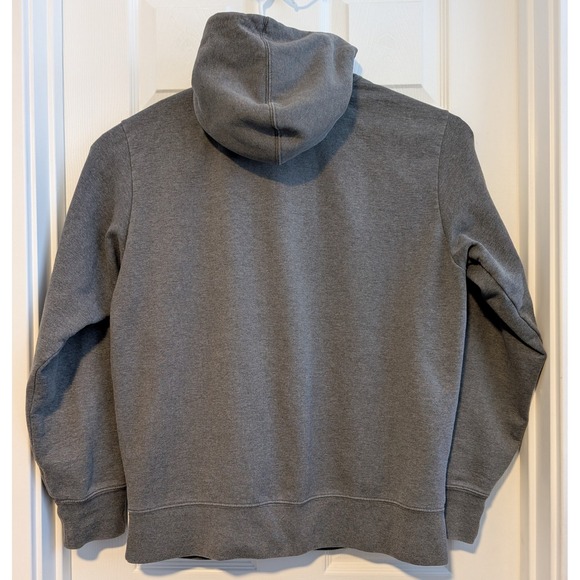 The North Face Mens L Grey Neon Yellow Logo Pullover Hoodie Sweatshirt NICE ! - Picture 2 of 5